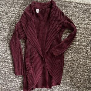 Mossimo Supply Co Red Ribbed Cardigan Shawl Collar